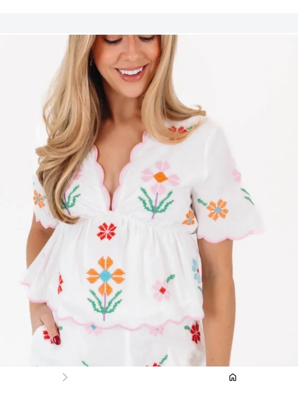 NWT Lot J Marie Tessie Embroidered Top & Shorts set RET. $212 sz S CUTE!